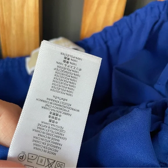 michael kors cobalt blue jumpsuit ruffle top wide leg pants size large - Picture 4 of 5